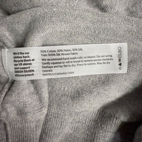 Eileen Fisher Womens Gray Open Front Cardigan Large Sustainable Minimalist Chic - Picture 5 of 13